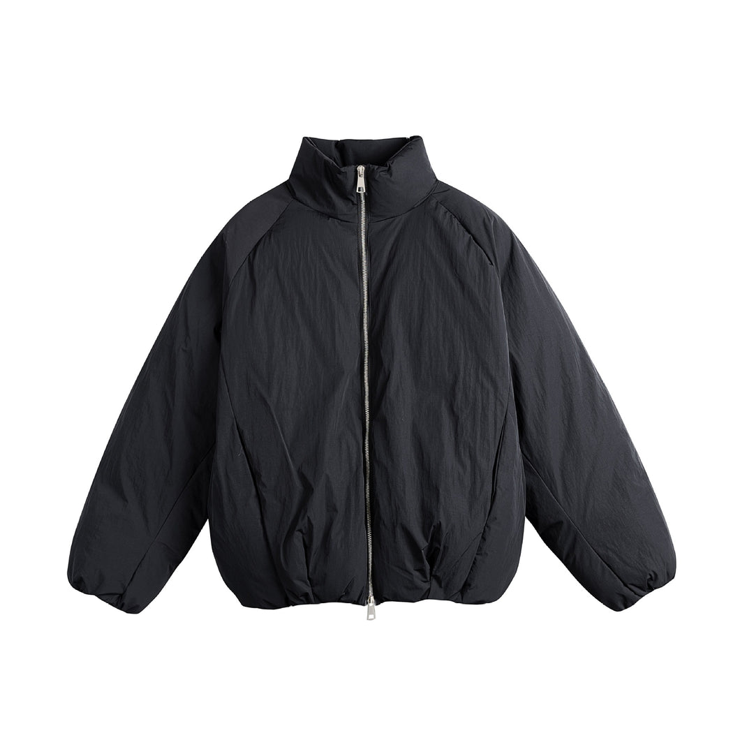 Unisex Oversize Steppjacke mit hohem Stehkragen und Zweiwege-Reißverschluss Echoarchiv