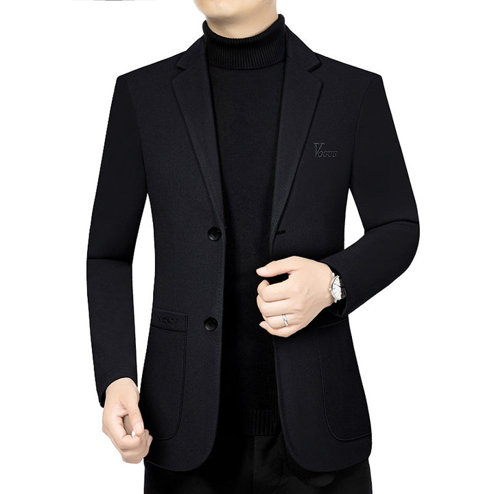 Herren Modernes Einreihiges City-Blazer mit aufgesetzten Taschen und leichter Halbfütterung – Tianoro