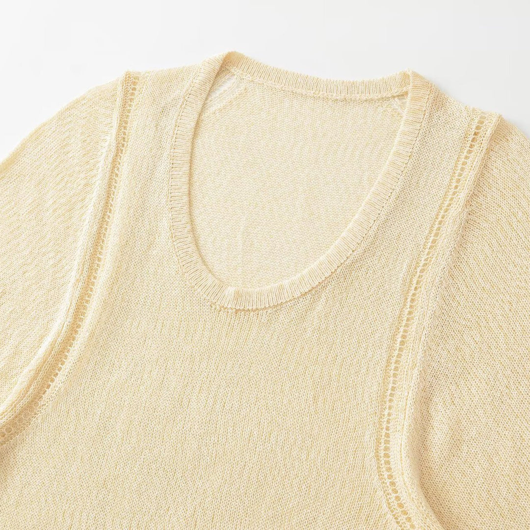 Damen Leichter Strickponcho mit weitem Arm und U-Ausschnitt Echo Archiv