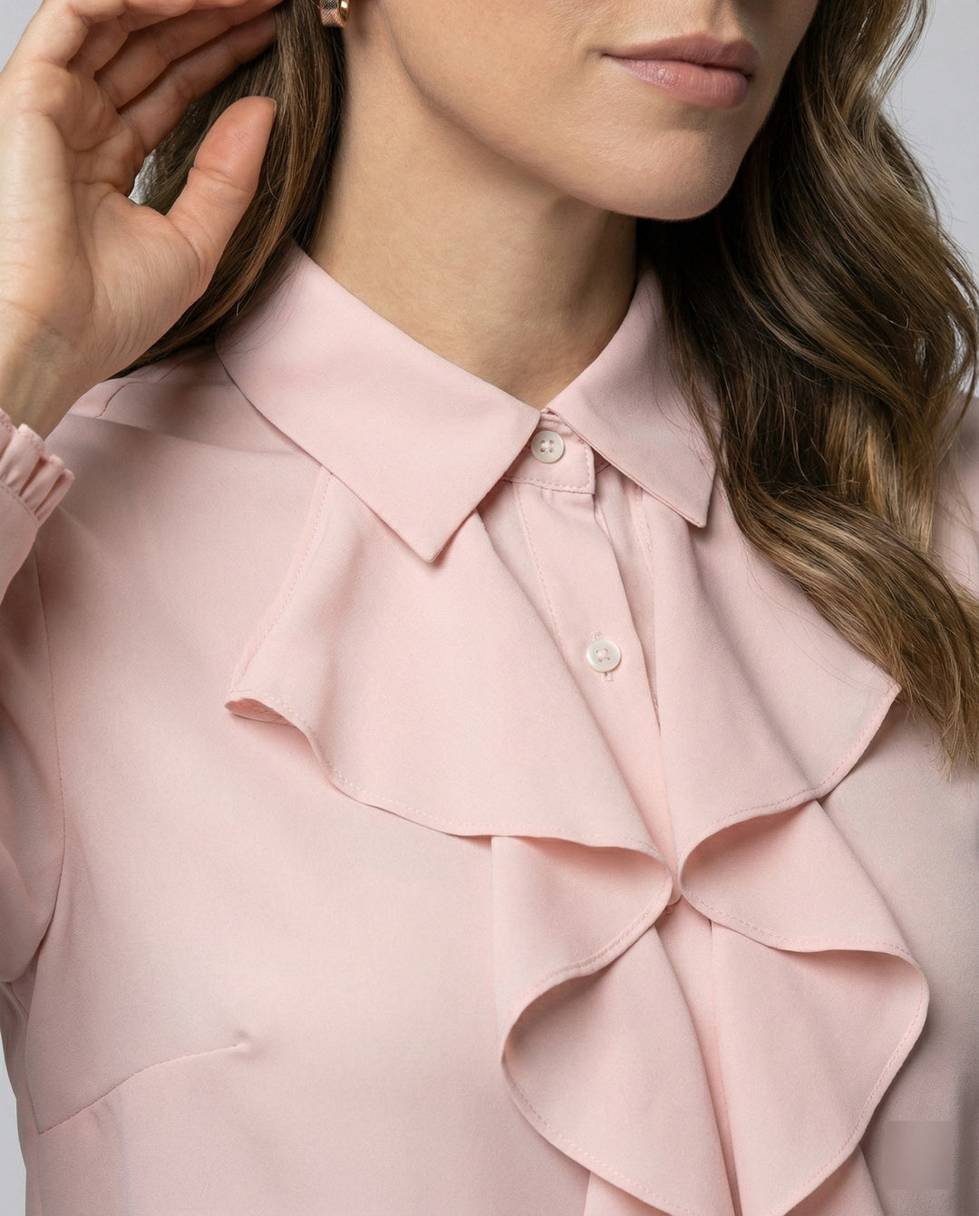 Damen Bluse Mitraffinierten Rüschendetails und Eleganten Ärmeln Echoarchiv