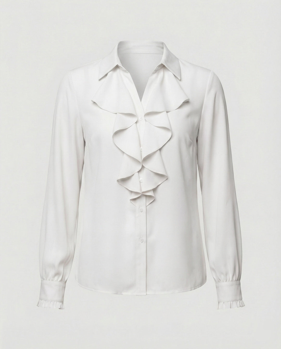 Damen Bluse Mitraffinierten Rüschendetails und Eleganten Ärmeln Echoarchiv