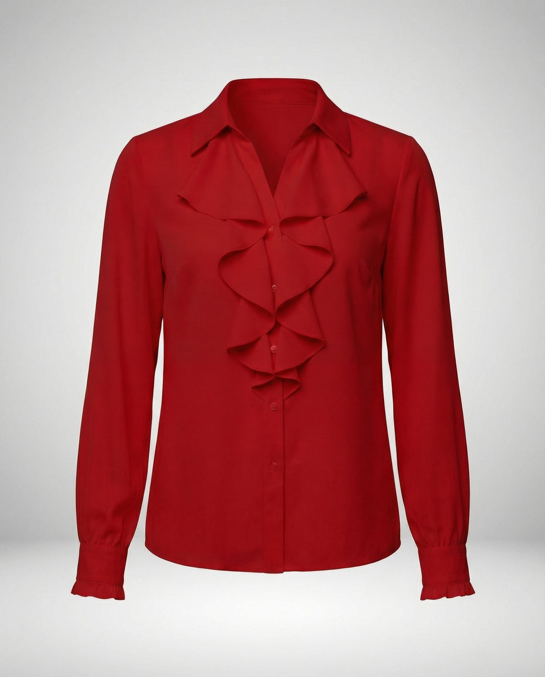 Damen Bluse Mitraffinierten Rüschendetails und Eleganten Ärmeln Echoarchiv