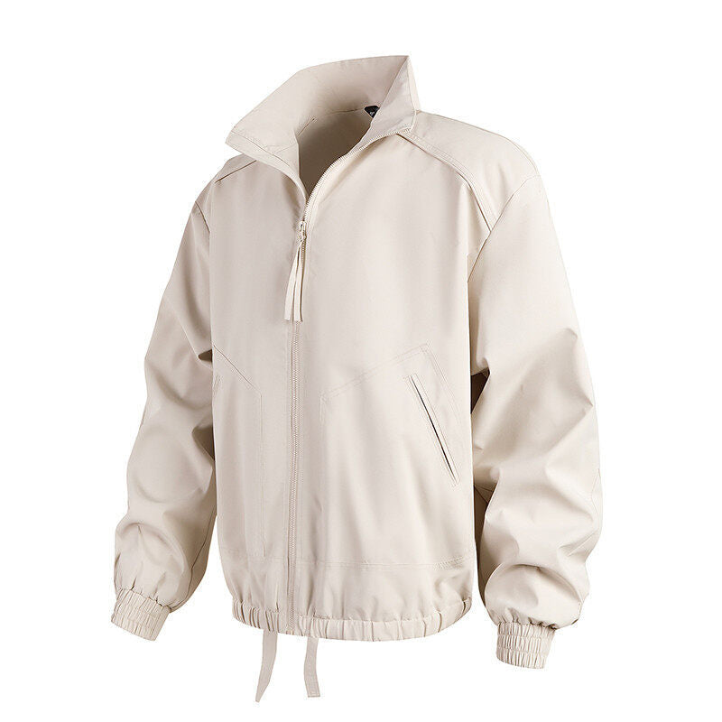 Herren lässige Übergangsjacke mit hohem Kragen und praktischen Taschen Echoarchiv