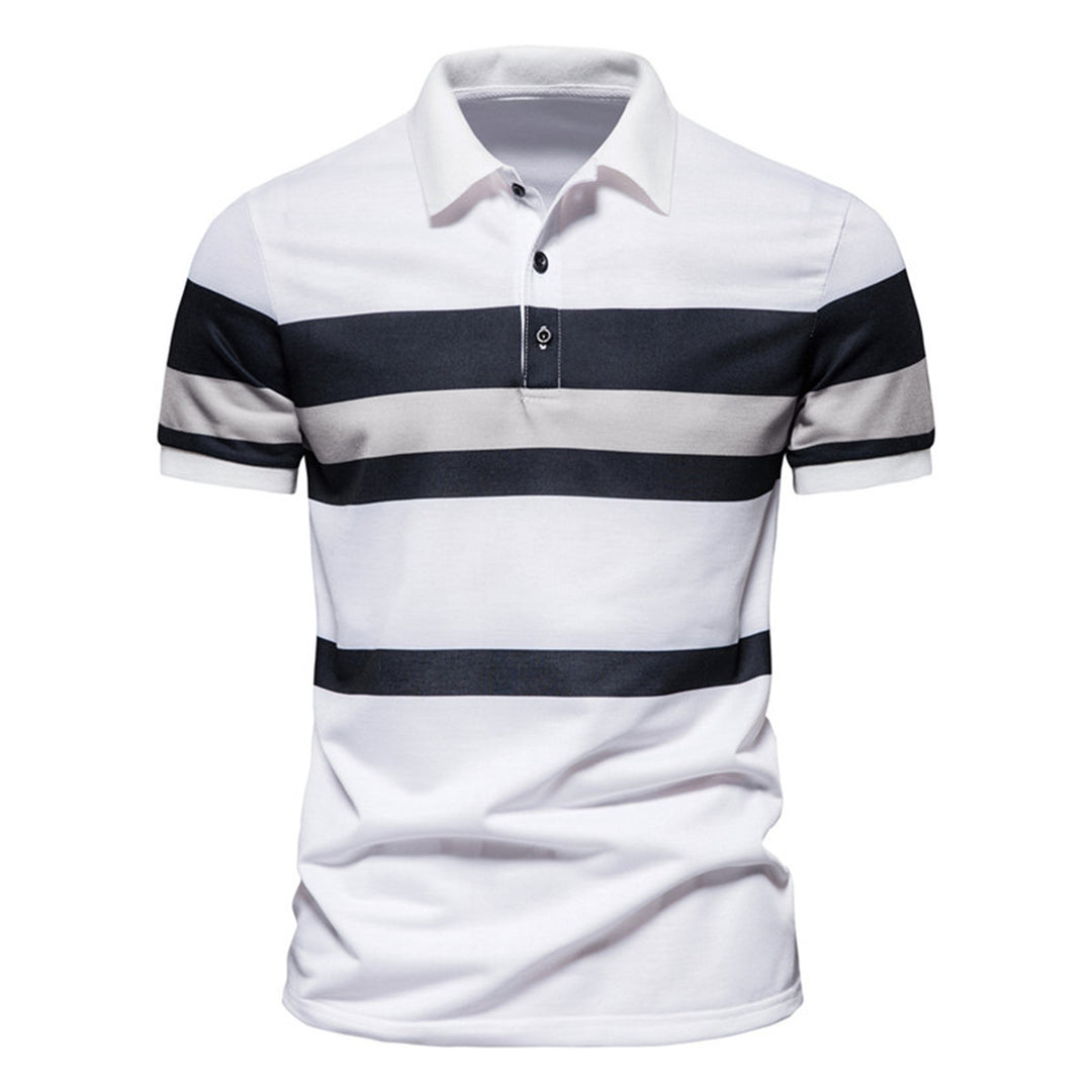Herren Poloshirt mit modernem Streifenmuster und atmungsaktiver Baumwolle Echoarchiv