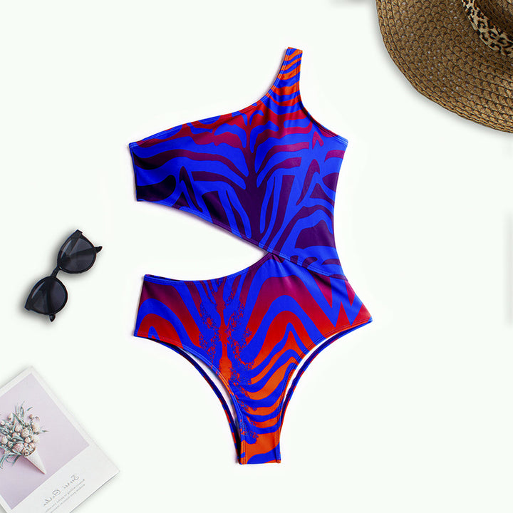 Damen asymmetrischer Cut-Out Badeanzug Echo Archiv