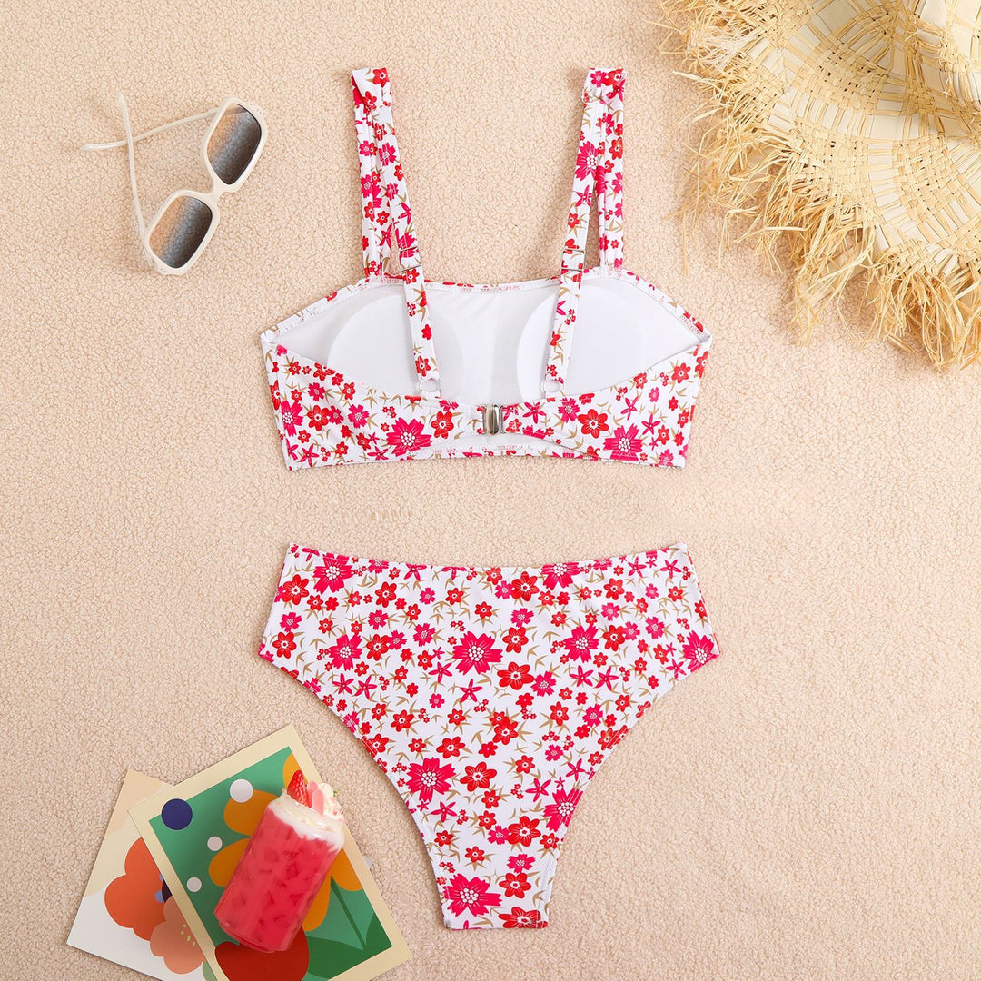 Damen Hoch tailliertes Blumen-Bikini-Set Echo Archiv