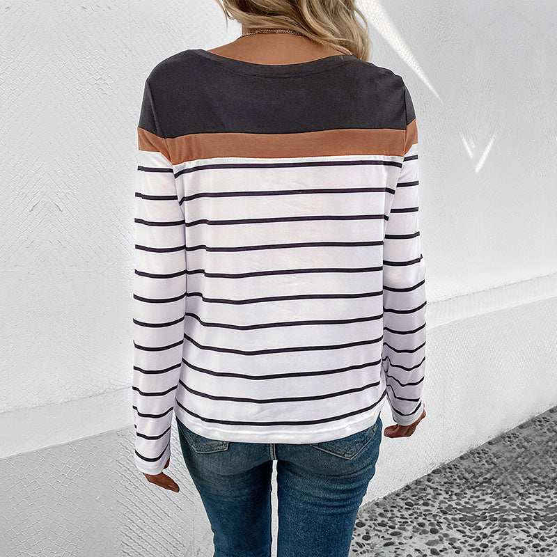 Damen Modisches Langarmshirt mit Streifen Echo Archiv