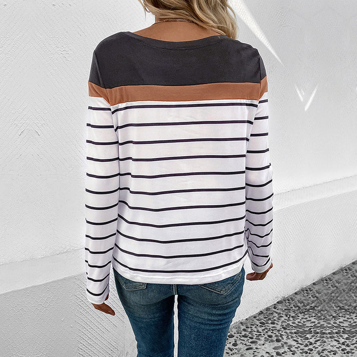 Damen Modisches Langarmshirt mit Streifen Echo Archiv