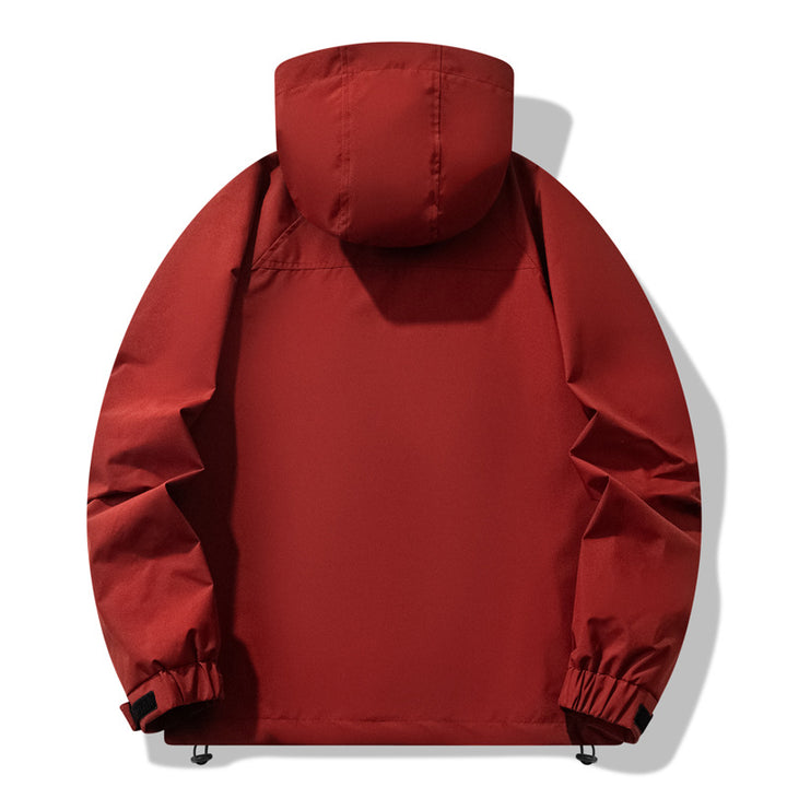 Herren wasserabweisende Outdoor-Jacke mit verstellbarer Kapuze und funktionalen Reißverschlusstaschen Echoarchiv