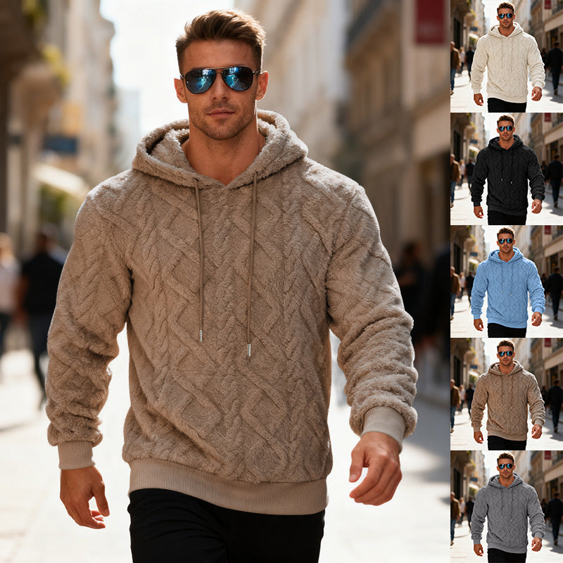 Herren kuscheliger Hoodie mit strukturiertem Fleece Echoarchiv