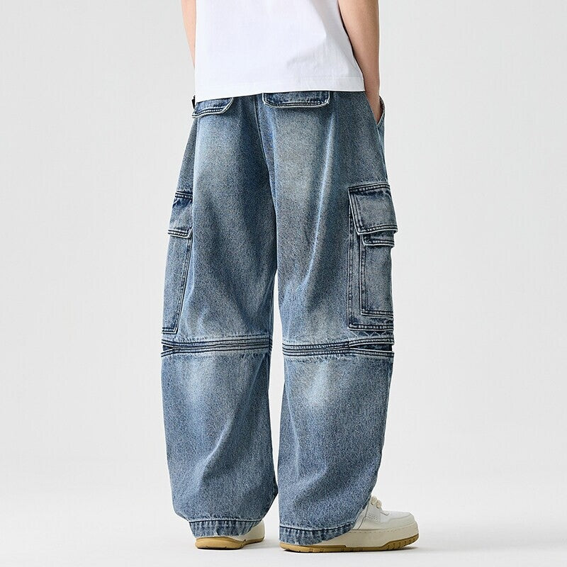 Herren nan extraweite Cargo-Jeans im Baggy-Stil mit verstärkten Knie-Nähten Echo Archiv