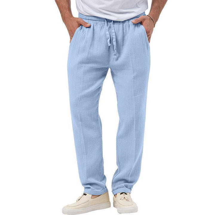 Herren legere Leinen-Hose mit elastischem Bund und praktischen Seitentaschen Echoarchiv