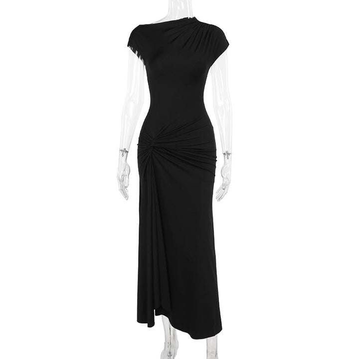 Damen Elegantes Langarm-Maxikleid mit hohem Schlitz Echo Archiv
