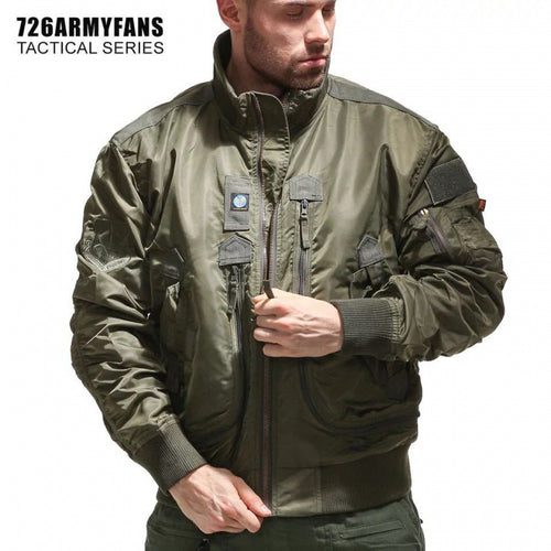 Herren nan isolierte Pilot-Bomberjacke mit Ärmel-Reißverschlusstasche, mehreren Utilityfächern und elastischem Rippenbund Echo Archiv