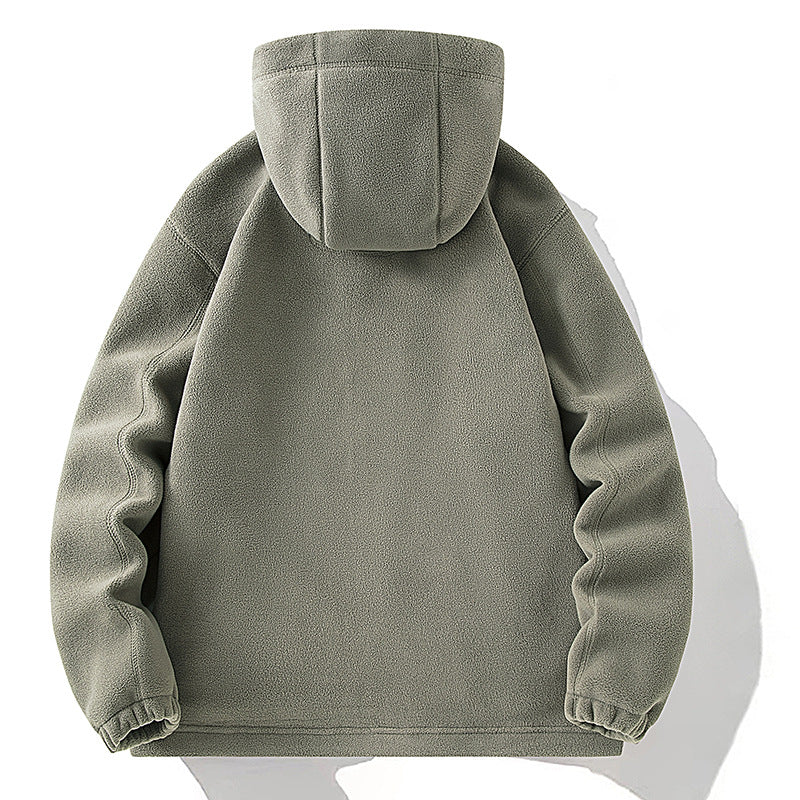 Herren Fleecejacke mit hohem Stehkragen, angerauter Innenseite und verdeckten Reißverschlusstaschen – Cavarno
