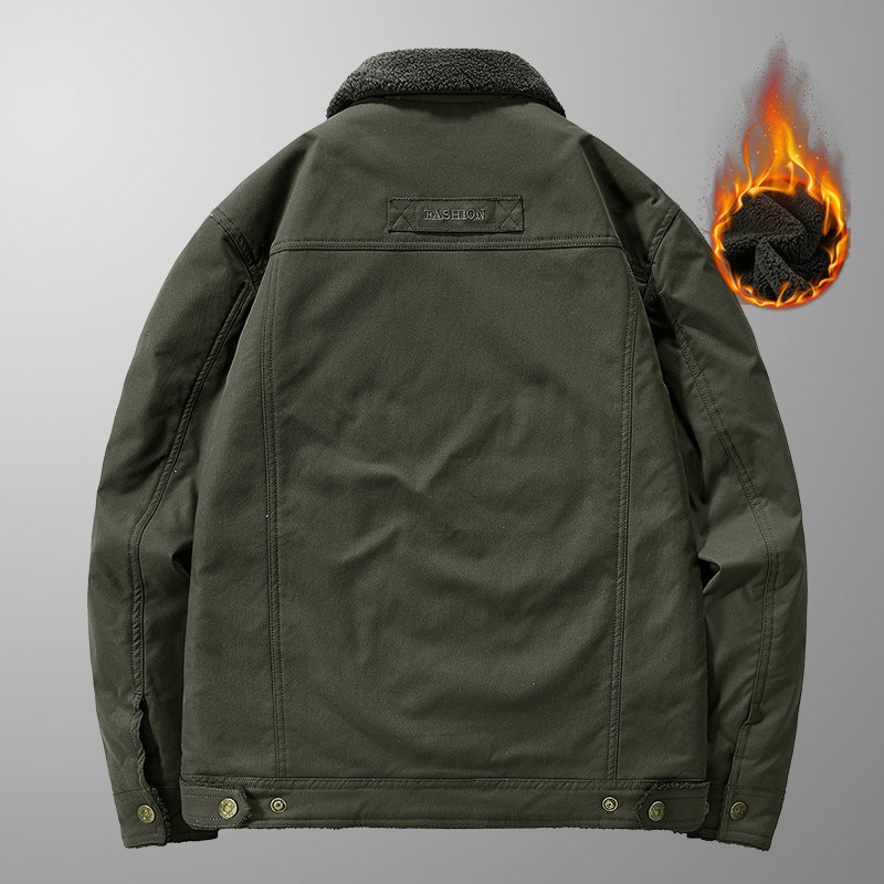 Herren Thermo-Canvasjacke mit vollem Teddyfutter und Utility-Brusttasche Echo Archiv