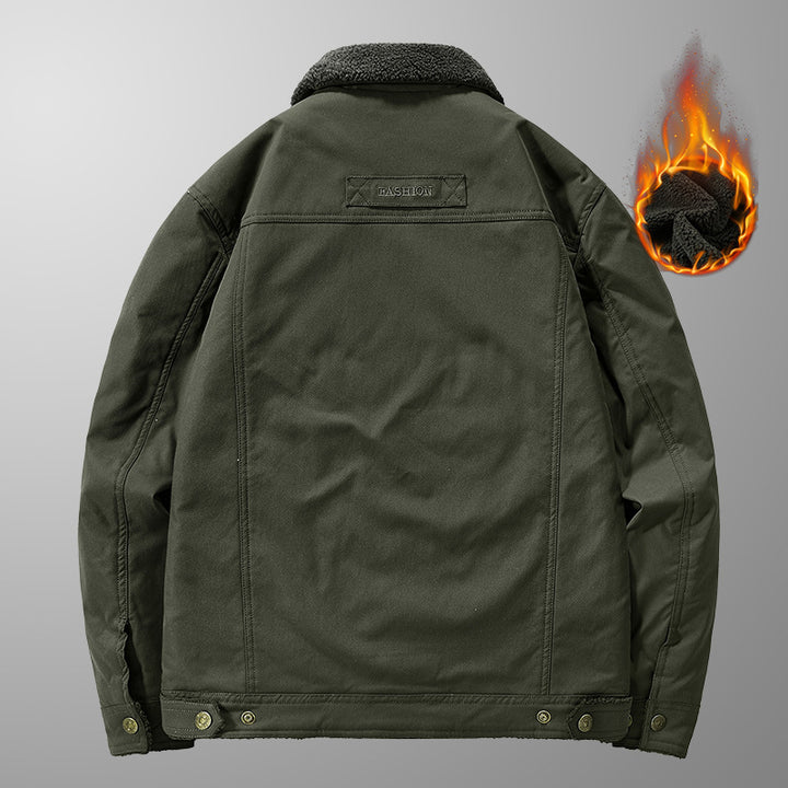 Herren Thermo-Canvasjacke mit vollem Teddyfutter und Utility-Brusttasche Echo Archiv