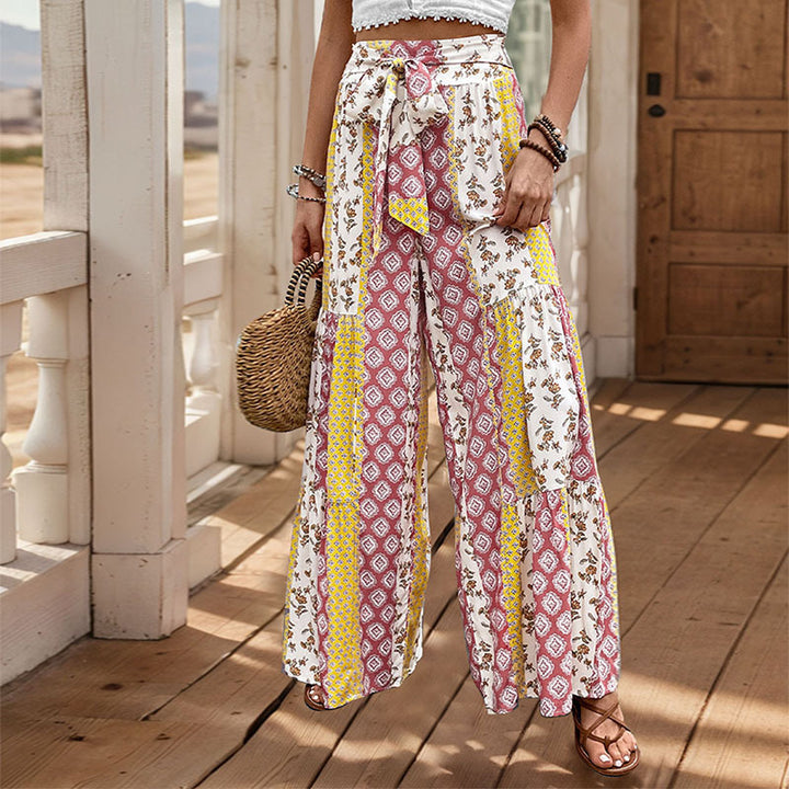 Damen Luftige Palazzo-Hose mit floralem Muster Echo Archiv