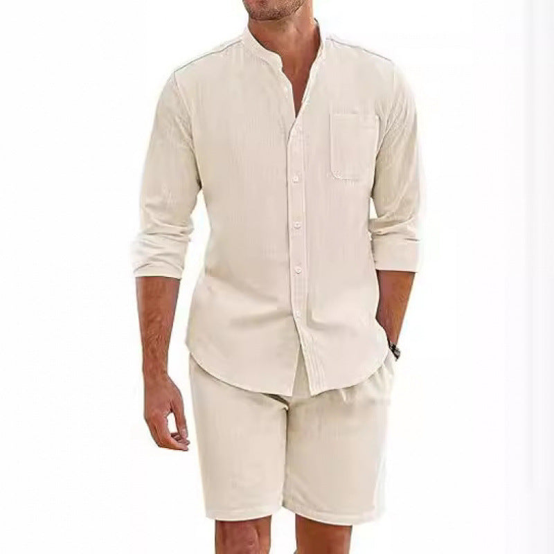 Herren leichtes Leinenhemd mit passender Shorts Echoarchiv