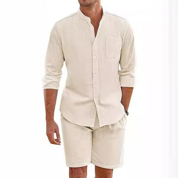Herren leichtes Leinenhemd mit passender Shorts Echoarchiv
