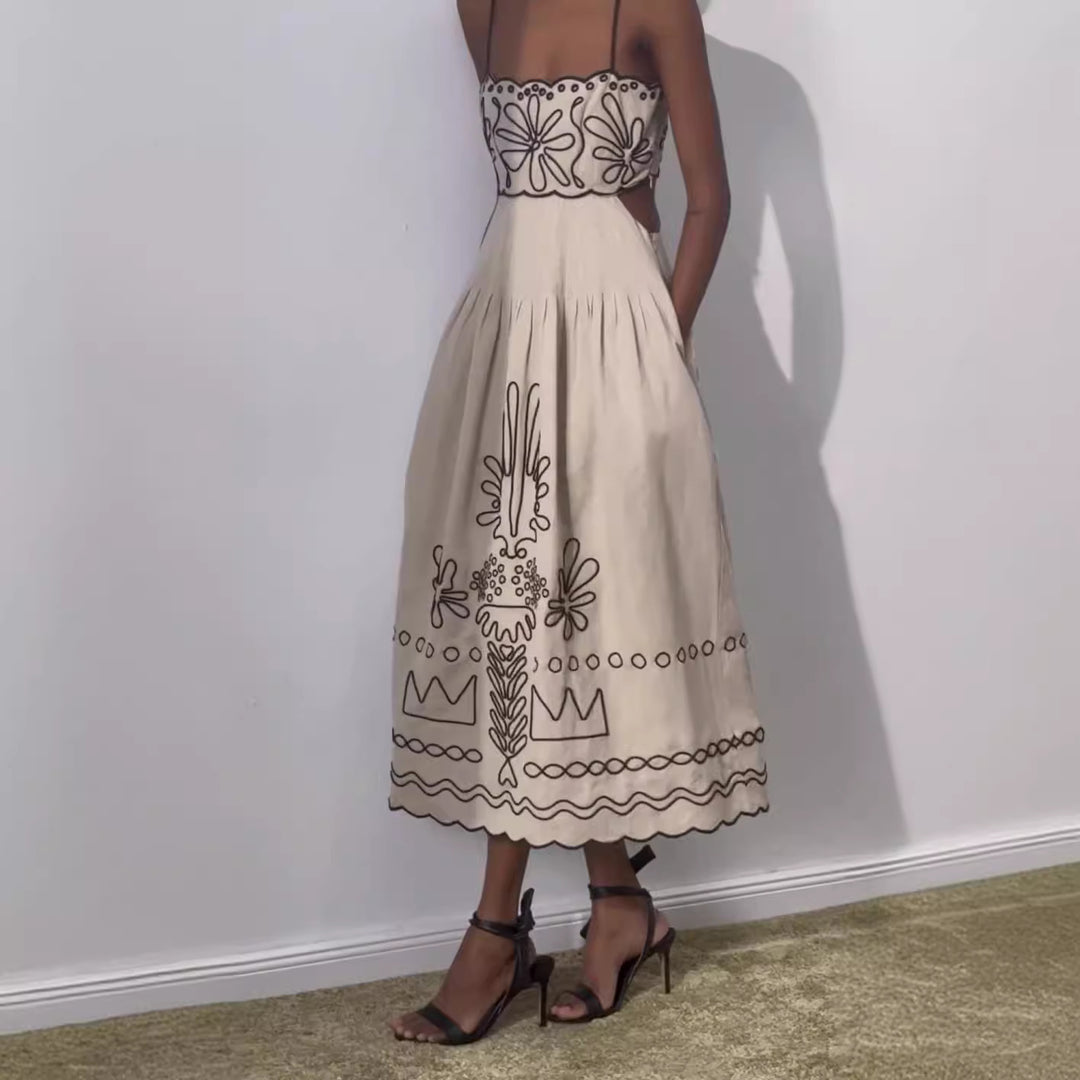 Damen Kleid mit raffiniertem Blumenmotiv und lockerer Passform Echo Archiv