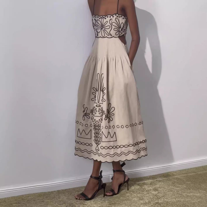 Damen Kleid mit raffiniertem Blumenmotiv und lockerer Passform Echo Archiv
