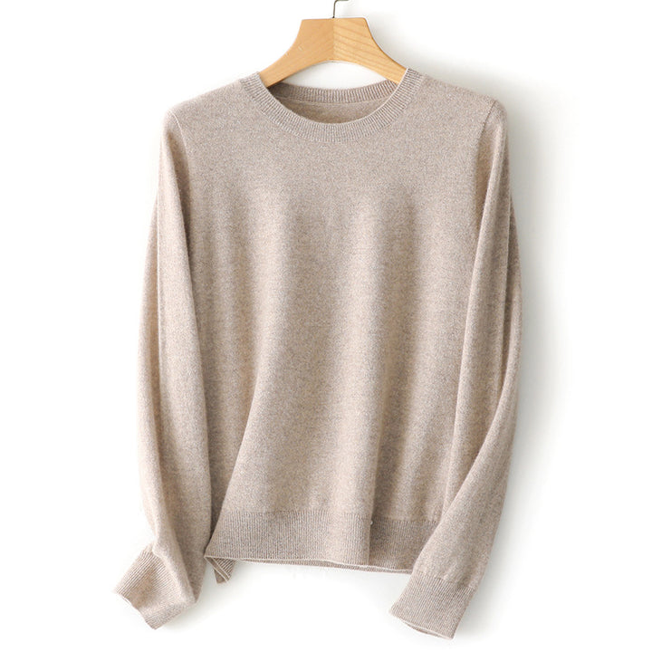 Damen Feinstrick-Rundhalspullover aus Kaschmir-Mix mit leichter Oversize-Passform Echoarchiv