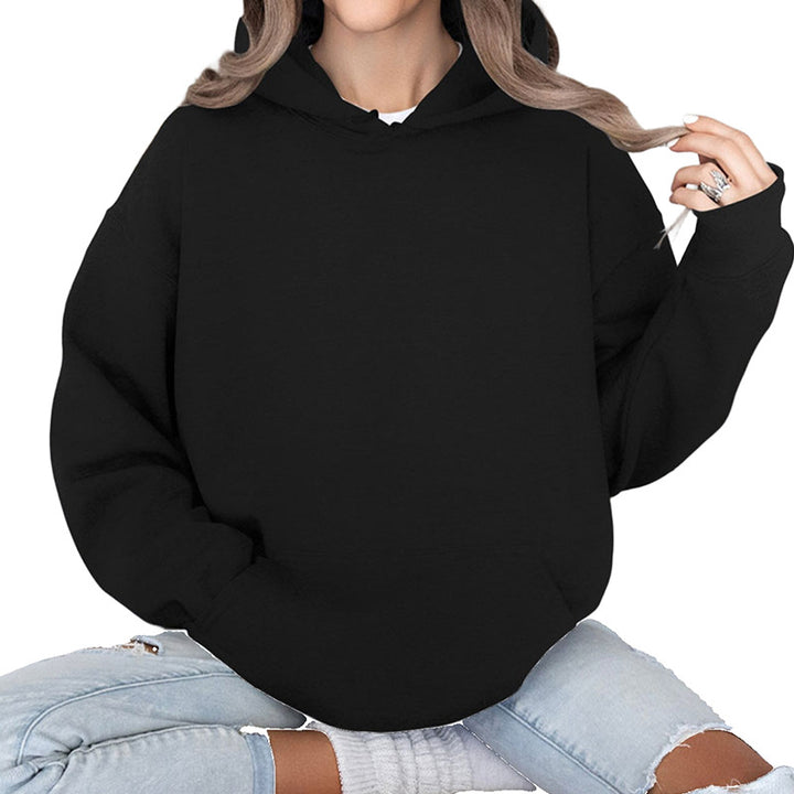 Damen Oversize-Kapuzenpullover im Cozy-Stil mit Kängurutasche und gerundetem Saum Echoarchiv