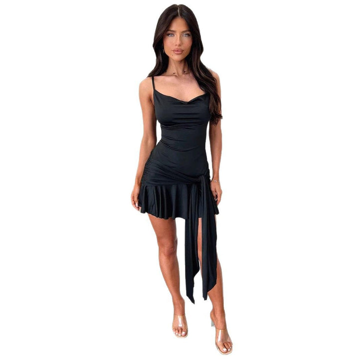 Damen Figurbetontes Wickelkleid mit schmaler Taille und asymmetrischem Saum Echo Archiv