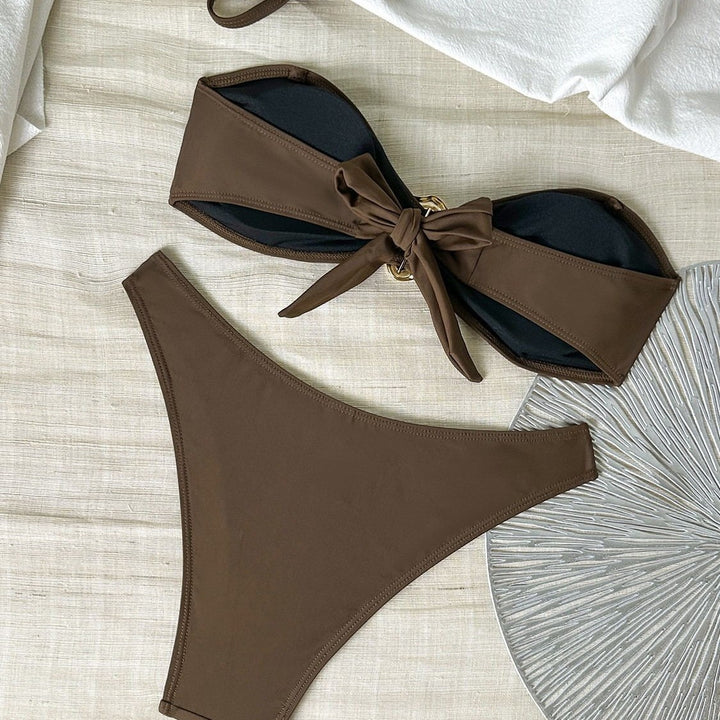 Damen Bikini-Set mit eleganter Schnalle und hohem Taillenschnitt Echo Archiv