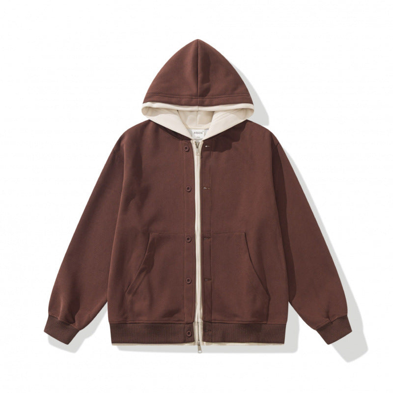 Unisex Oversize-Kapuzenjacke mit Doppelverschluss, Fleece-Innenfutter und Kängurutaschen Echo Archiv
