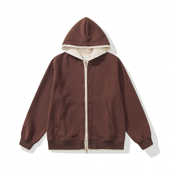Unisex Oversize-Kapuzenjacke mit Doppelverschluss, Fleece-Innenfutter und Kängurutaschen Echo Archiv