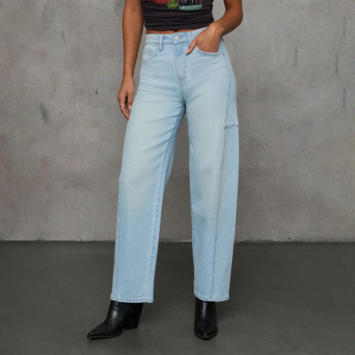 Damen High-Waist Jeans in weiter Beinform mit seitlicher Tasche Echo Archiv