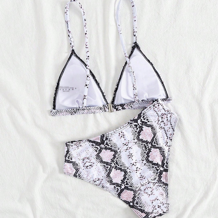 Damen modern geschnittenes Bikini-Set mit Schlangenmuster Echo Archiv