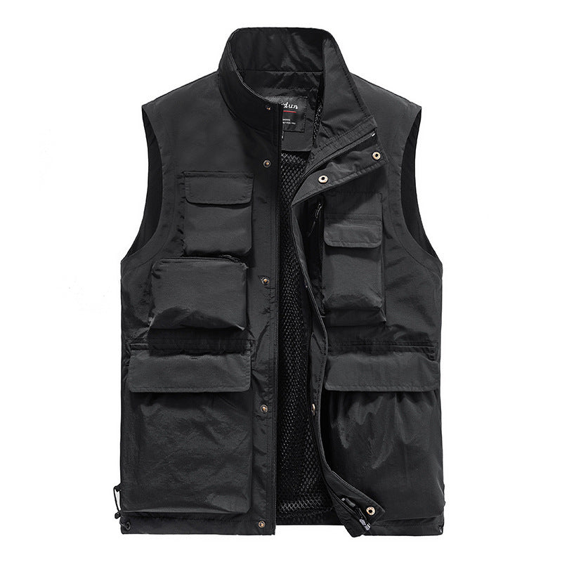 Herren Multifunktionale Utility‑Weste mit Mesh‑Futter und Mehrfach‑Taschen Echoarchiv