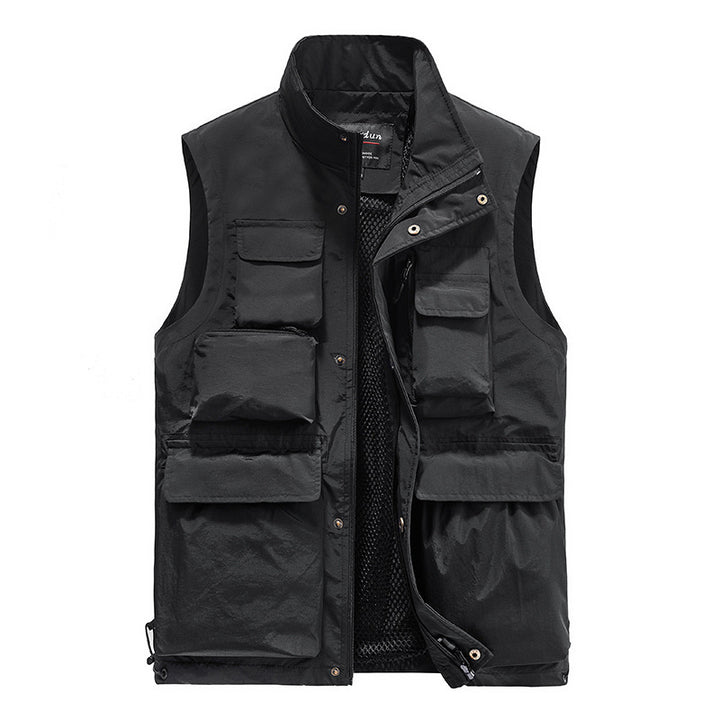 Herren Multifunktionale Utility‑Weste mit Mesh‑Futter und Mehrfach‑Taschen Echoarchiv