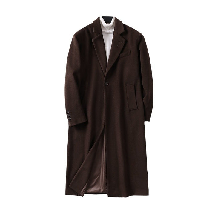 Herren Eleganter Longcoat aus Wollmix mit schmaler Silhouette und Ein-Knopf‑Verschluss Echoarchiv