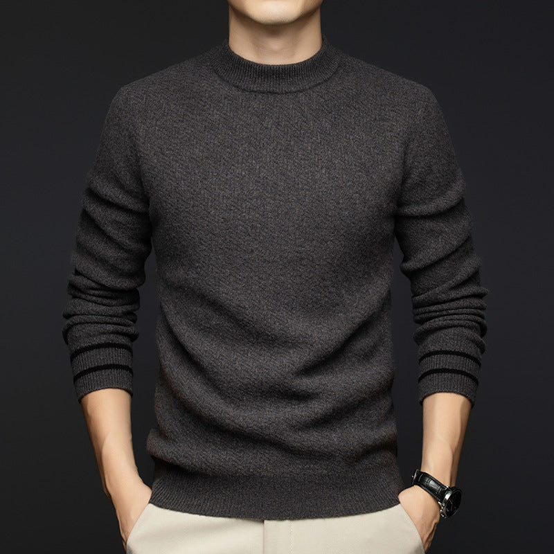 Herren eleganter Rundhals-Pullover aus premium Wollmix Echoarchiv