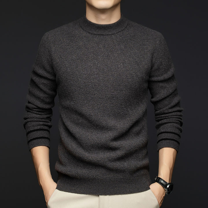 Herren eleganter Rundhals-Pullover aus premium Wollmix Echoarchiv