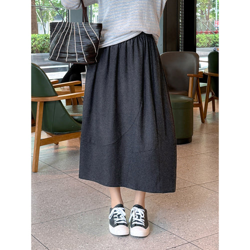 Damen Eleganter Midirock mit lässigem Schnitt Echoarchiv