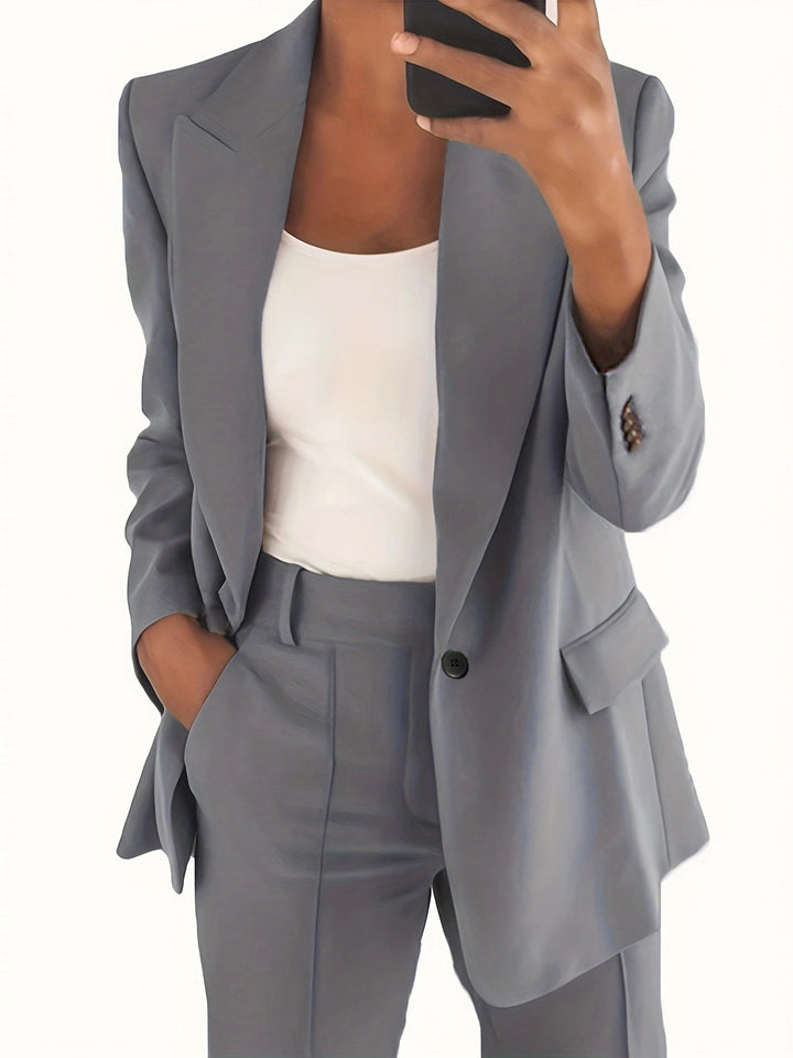 Damen nan taillierter Blazer-Hosen Businessanzug aus Stretchstoff Echo Archiv