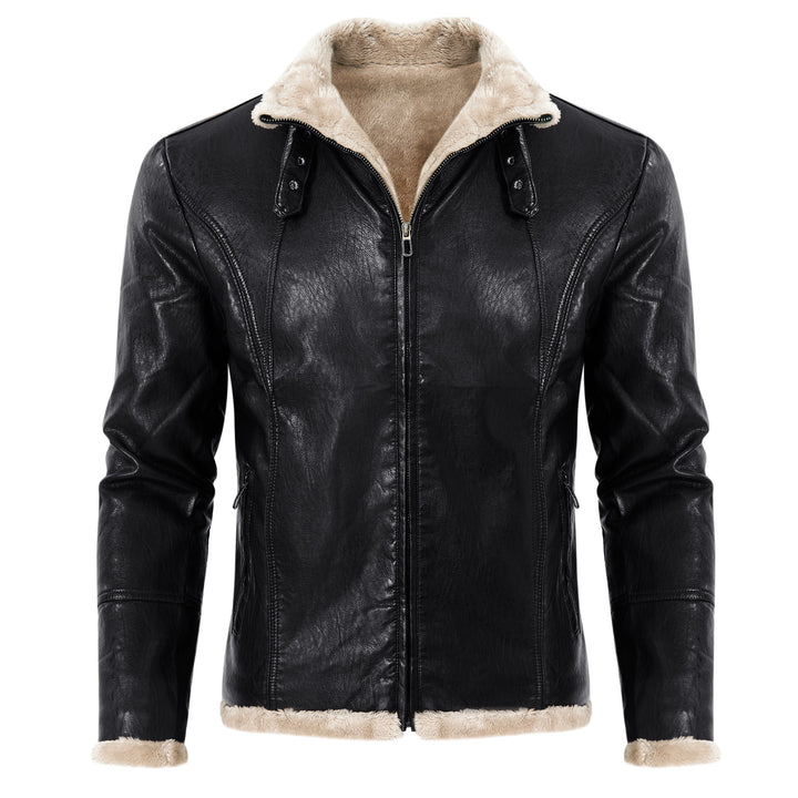Herren eleganter Kunstlederjacke mit warmer Fütterung Echoarchiv