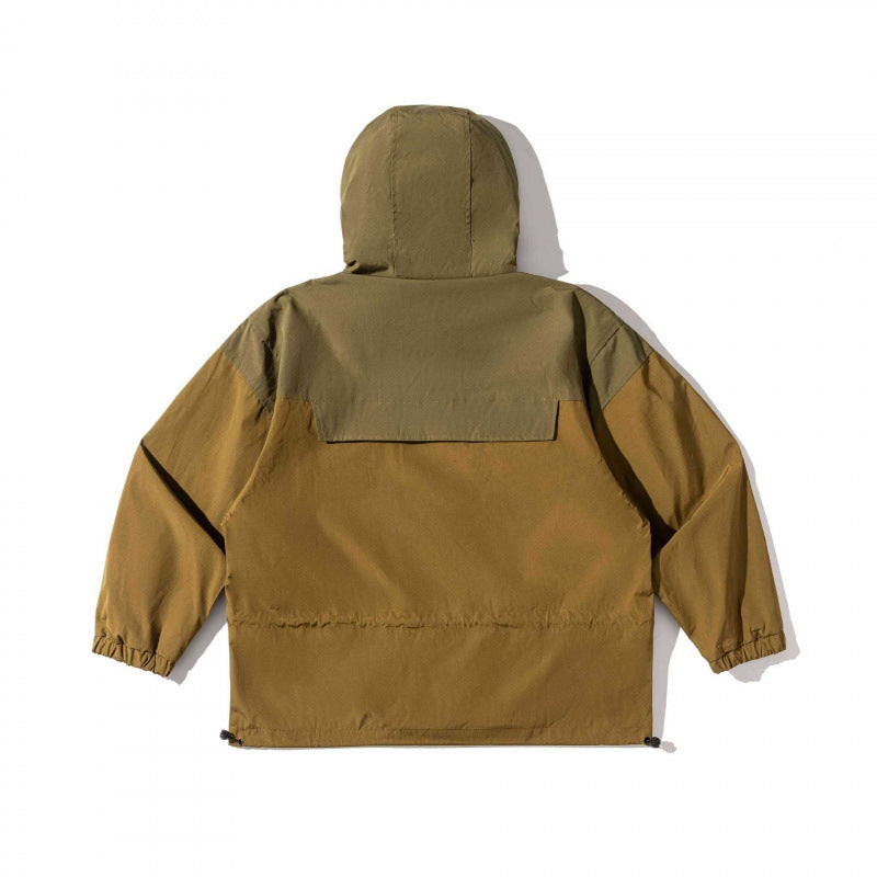 Unisex Weitgeschnittene Utility-Fieldjacke mit Kapuze, Tunnelzug und Pattentaschen Echo Archiv