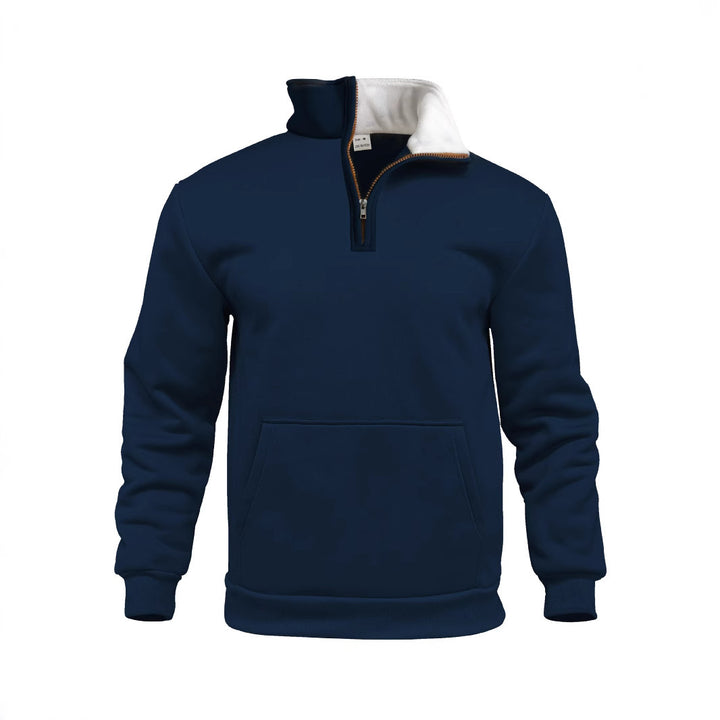 Herren sportlicher Kapuzenpullover mit halbem Reißverschluss und praktischer Kängurutasche Echoarchiv