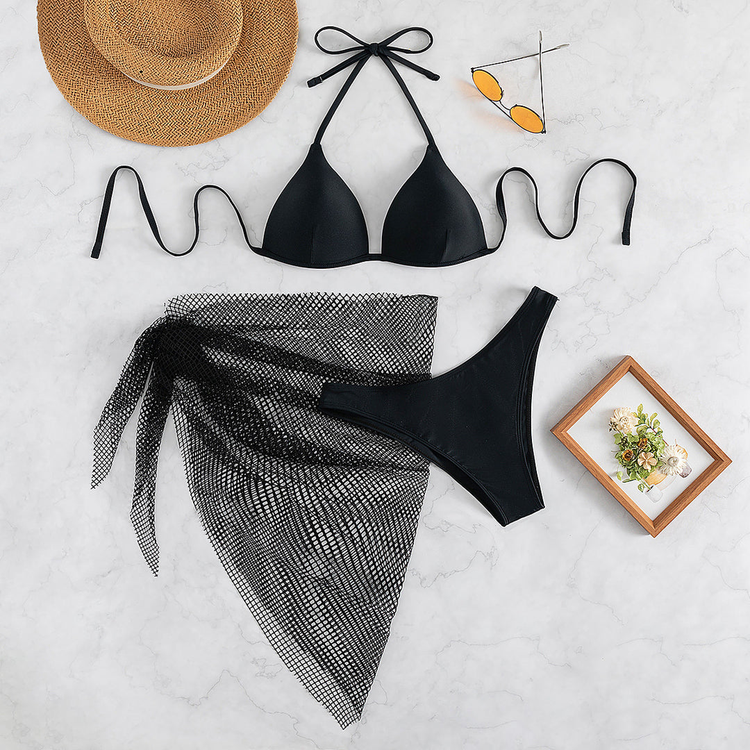 Damen Verführerischer Triangel-Bikini mit Netzrock Echo Archiv