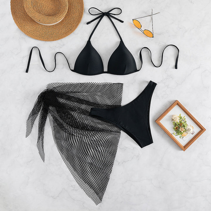 Damen Verführerischer Triangel-Bikini mit Netzrock Echo Archiv