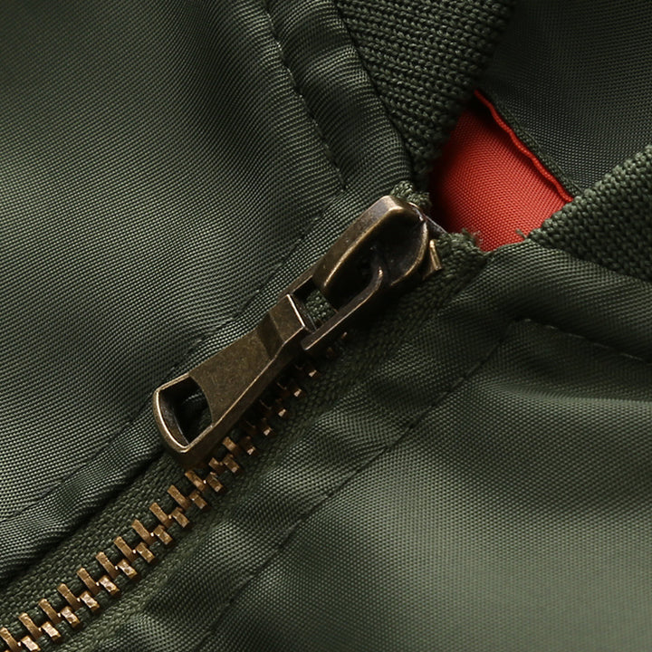 Herren Nylon-Bomberjacke im Aviatorstil mit Ärmeltasche und geripptem Saum Echo Archiv