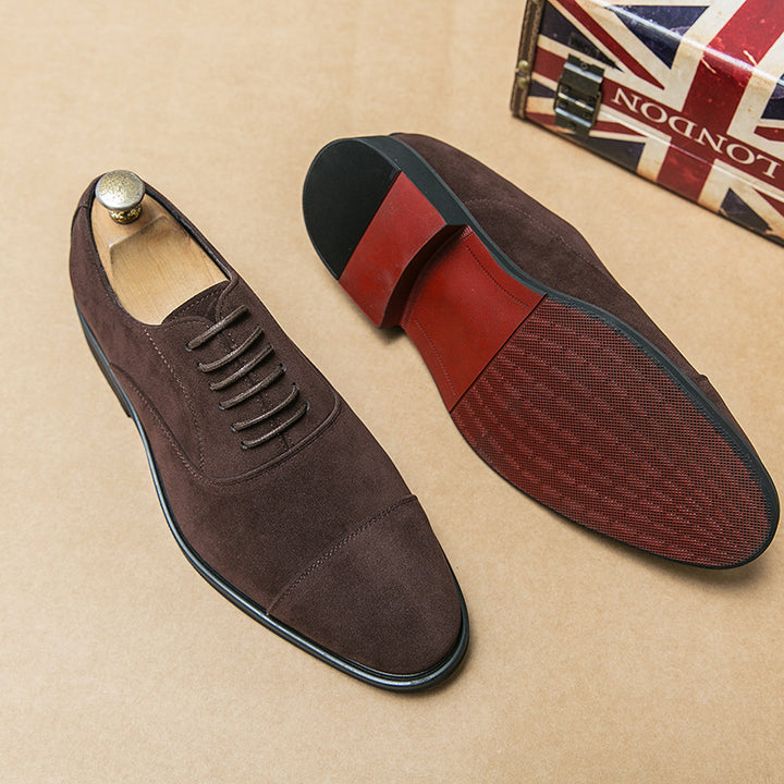 Herren elegante Veloursleder Oxford-Halbschuhe mit Kaptoefen-Detail, gepolstertem Komfortfußbett und rutschfester Gummisohle Echo Archiv