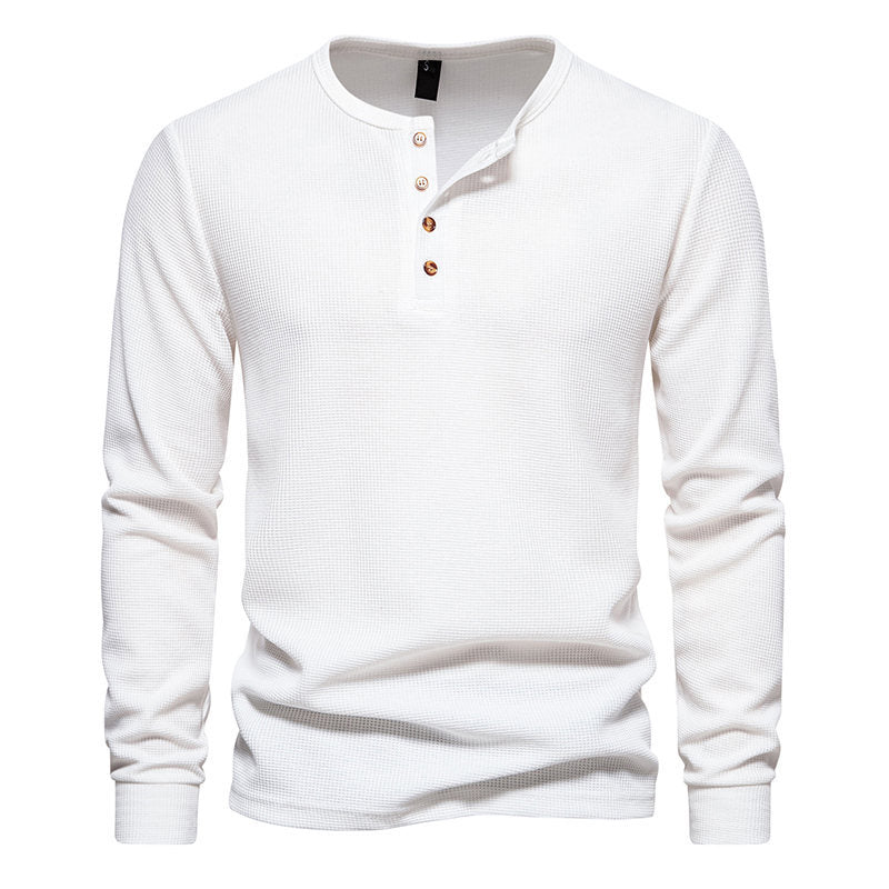 Herren Langarmshirt mit Knopfleiste und strukturiertem Design Echoarchiv
