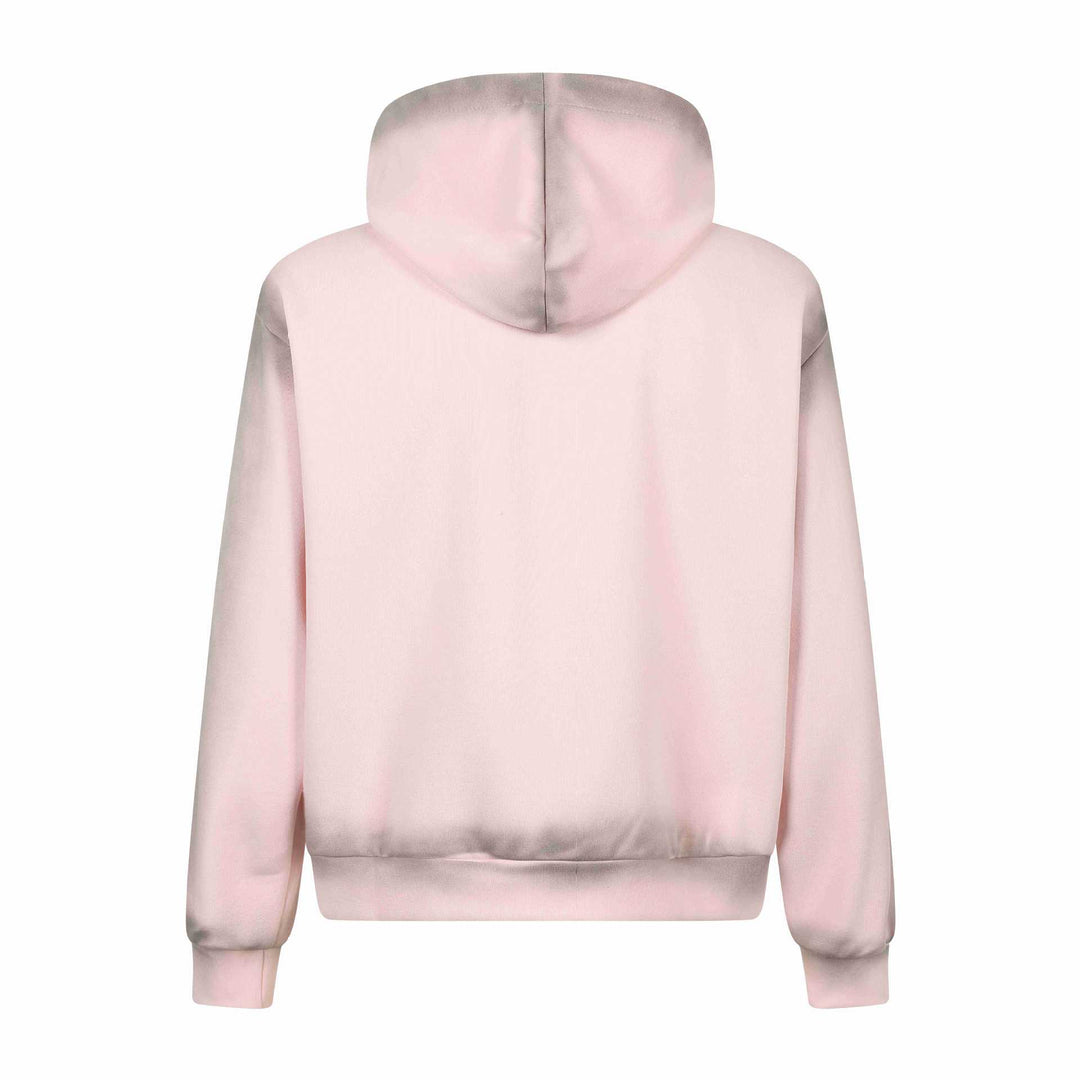 Unisex Kapuzenjacke mit durchgehendem Reißverschluss, großem Typo‑Print und Kängurutasche Echoarchiv